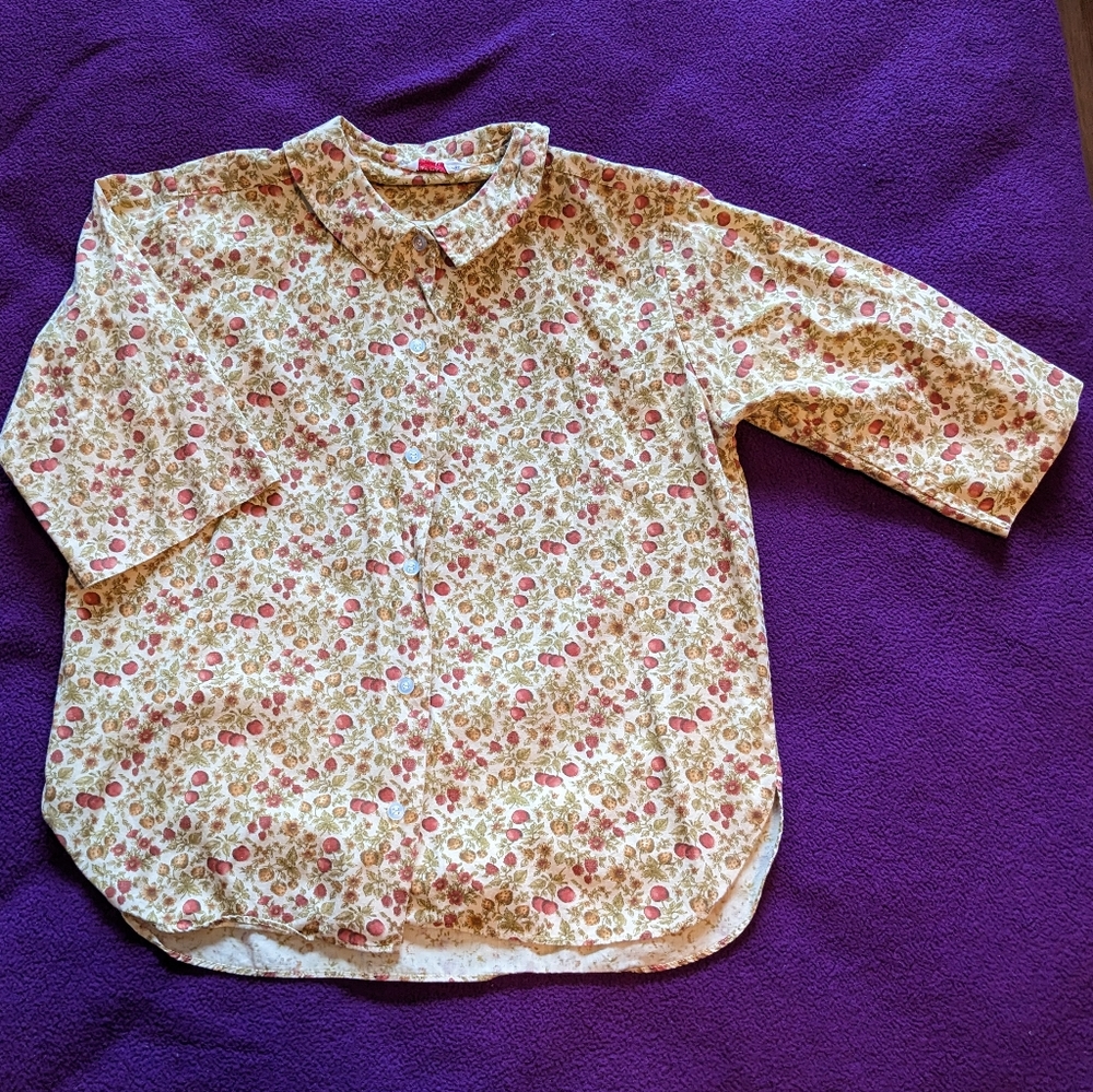 60s Autumnal Strawberry and Apple Top